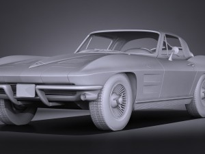 Chevrolet Corvette C2 Coupe 1963 vray 3D-Modell