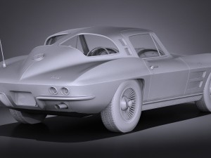 Chevrolet Corvette C2 Coupe 1963 vray 3D-Modell