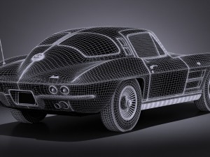 Chevrolet Corvette C2 Coupe 1963 vray 3D-Modell