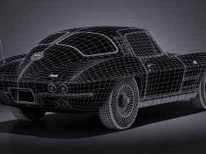 Chevrolet Corvette C2 Coupe 1963 vray 3D-Modell