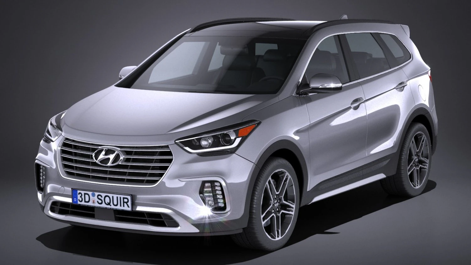Hyundai Santa Fe 2017 3D Model .c4d .max .obj .3ds .fbx .stl .blend