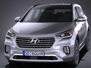 Hyundai Santa Fe 2017 Modelo 3D