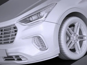 Hyundai Santa Fe 2017 3D Model