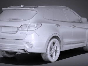 Hyundai Santa Fe 2017 3D Model
