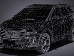Hyundai Santa Fe 2017 3D Model