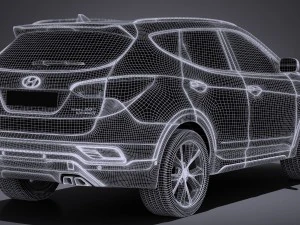 Hyundai Santa Fe Sport 2017 3D Model