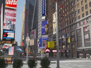 New York Times Square at Day and Night 3D Модель