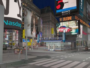 New York Times Square at Day and Night 3D Модель