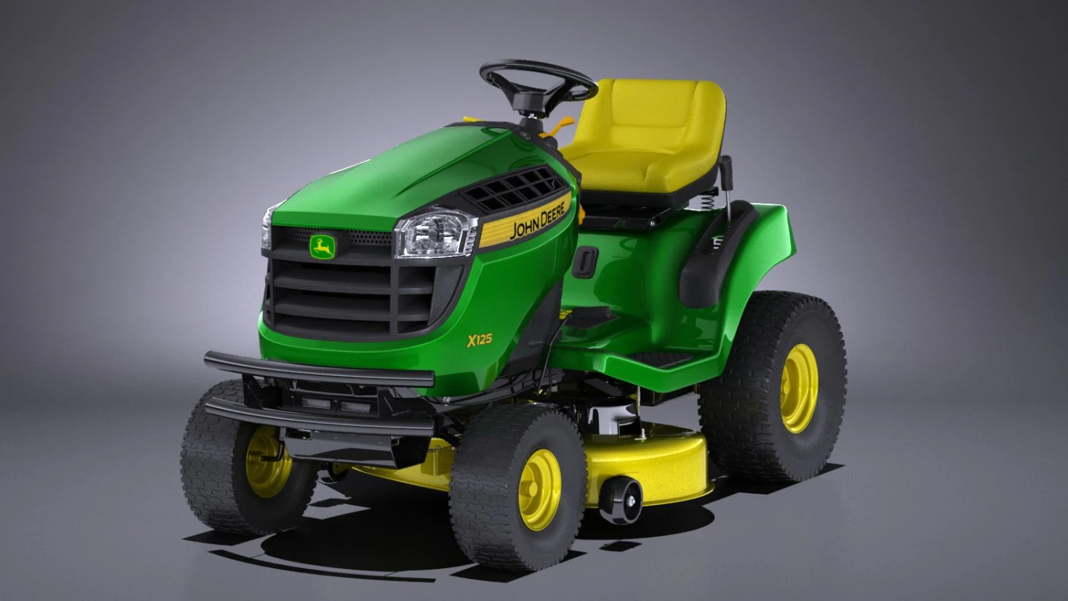 John Deere X125 Lawnmover 3D Model .c4d .max .obj .3ds .fbx .stl .blend 