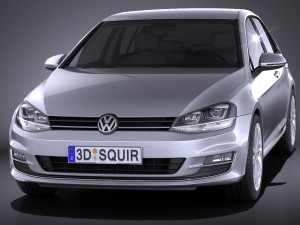 Volkswagen Golf 5-door 2017 3D-Modell