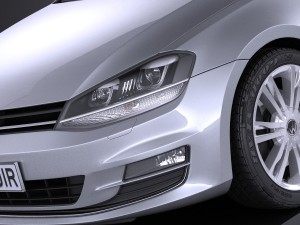 Volkswagen Golf 5-door 2017 3D-Modell