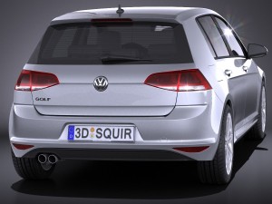 Volkswagen Golf 5-door 2017 3D-Modell