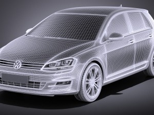 Volkswagen Golf 5-door 2017 3D-Modell