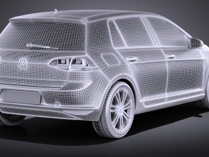 Volkswagen Golf 5-door 2017 3D-Modell