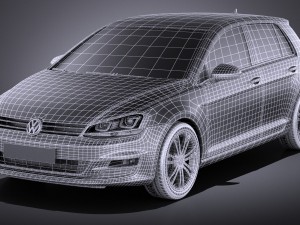 Volkswagen Golf 5-door 2017 3D-Modell