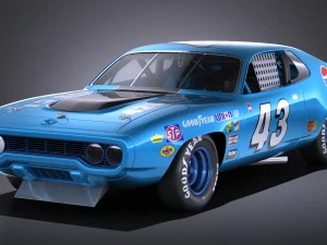 Plymouth Roadrunner Nascar Річард Петті 1971 3D Модель
