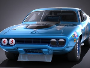 Plymouth Roadrunner Nascar Richard Petty 1971 Modèle 3D