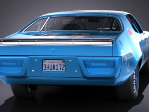 Plymouth Roadrunner Nascar Richard Petty 1971 Modèle 3D