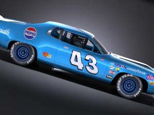 Plymouth Roadrunner Nascar Richard Petty 1971 3D Model