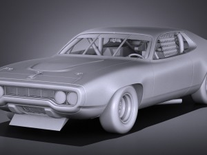 Plymouth Roadrunner Nascar Richard Petty 1971 Modèle 3D