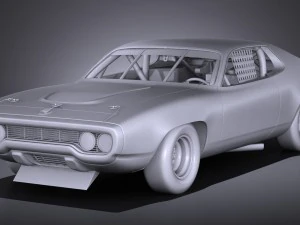 Plymouth Roadrunner Nascar Richard Petty 1971 3D Model