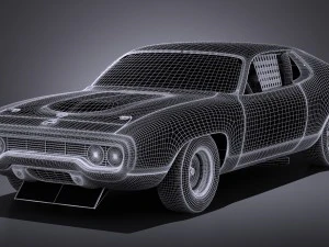 Plymouth Roadrunner Nascar Richard Petty 1971 3D Model