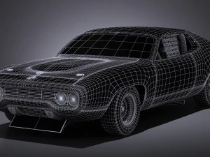 Plymouth Roadrunner Nascar Richard Petty 1971 3D Model