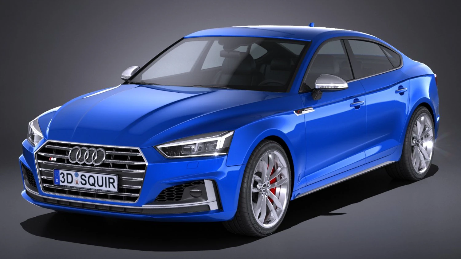 Audi S5 Sportback 2017 3D Model .c4d .max .obj .3ds .fbx .stl .blend