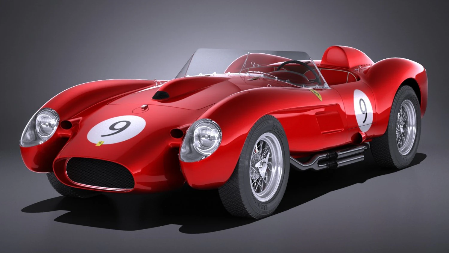 Ferrari 250 Testa Rossa 1957-1958 3D Model .c4d .max .obj .3ds .fbx .stl .blend 