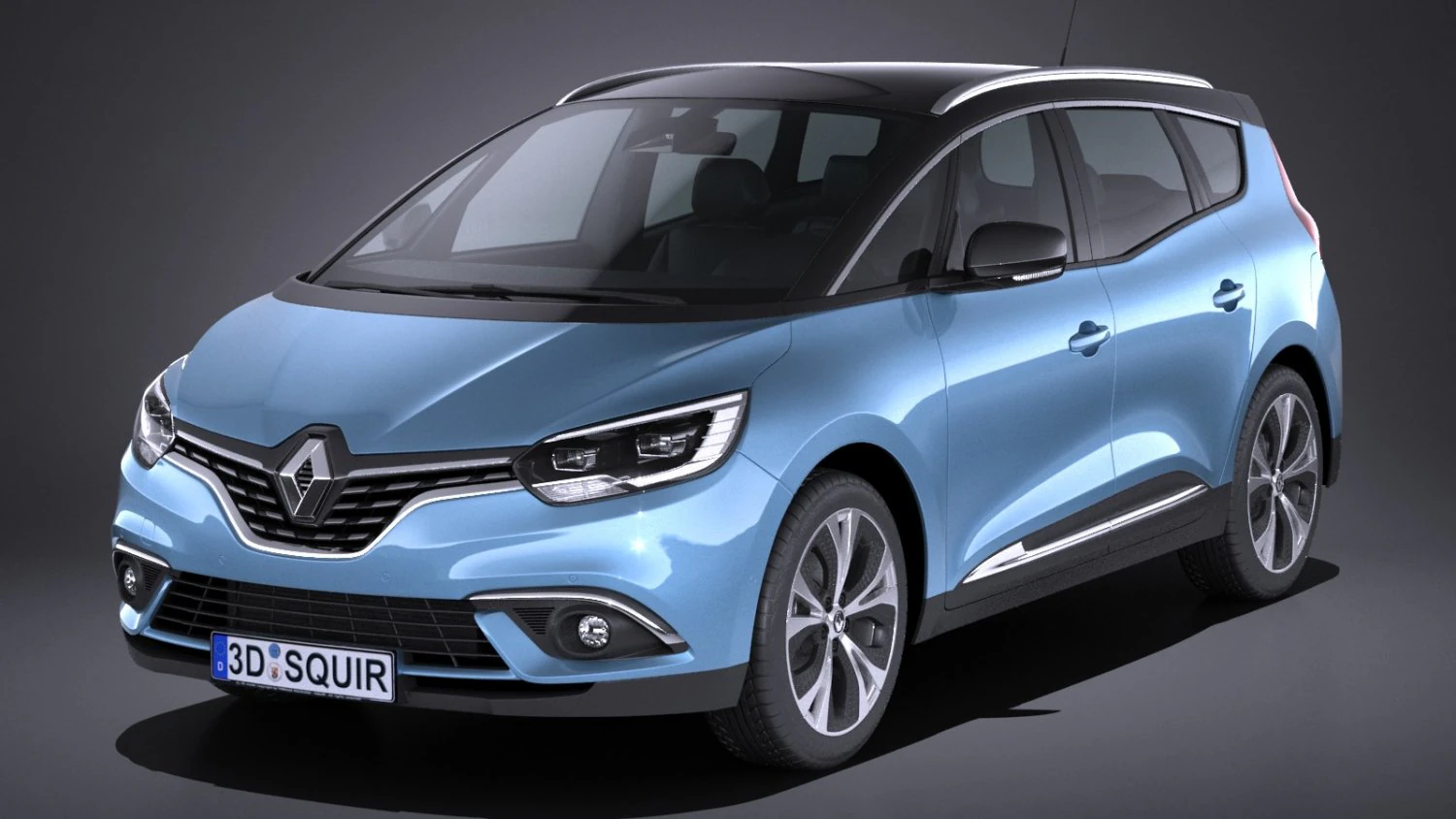 Renault Grand Scenic 2017 3D Model .c4d .max .obj .3ds .fbx .stl .blend 