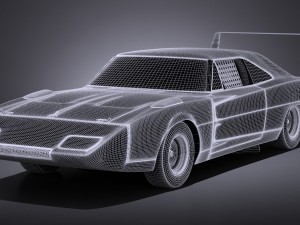 Dodge Charger Daytona 1969 Nascar Modello 3D