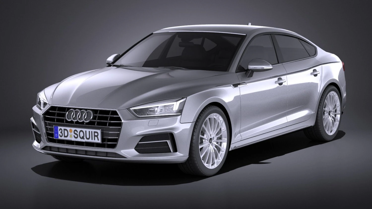 Audi A5 Sportback 2017 3D Model .c4d .max .obj .3ds .fbx .stl .blend 