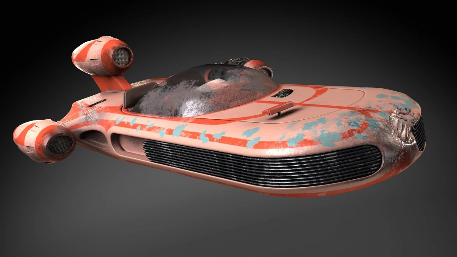 Hovercraft X-34 Landspeeder LUKE di Star Wars Modello 3D .c4d .max .obj .3ds .fbx .stl .blend