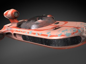 Star Wars X-34 Landspeeder LUK Howercraft 3D Model