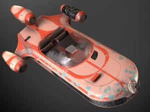 Hovercraft X-34 Landspeeder LUKE di Star Wars Modello 3D