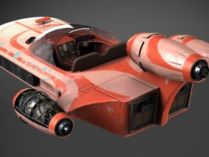 Hovercraft X-34 Landspeeder LUKE di Star Wars Modello 3D