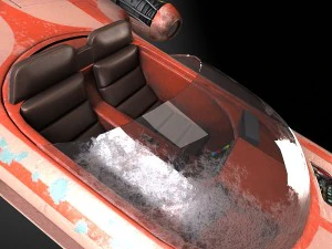 Hovercraft X-34 Landspeeder LUKE di Star Wars Modello 3D