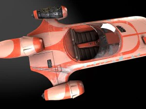 Hovercraft X-34 Landspeeder LUKE di Star Wars Modello 3D