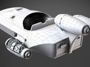 Hovercraft X-34 Landspeeder LUKE di Star Wars Modello 3D