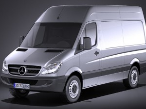 Mercedes Benz sprinter ii van short high vray 3D in 3DExport