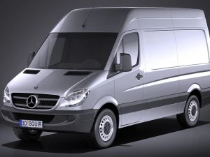 Mercedes-Benz Sprinter II Van Short High vray Modelo 3D