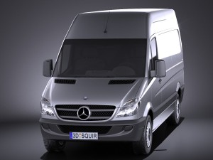 Mercedes-Benz Sprinter II Van Short High vray Modelo 3D