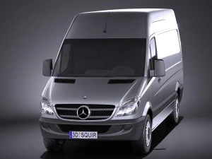 Mercedes-Benz Sprinter II Van Short High vray 3D Model