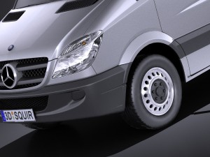 Mercedes-Benz Sprinter II Van Short High vray Modelo 3D