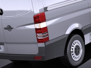Mercedes-Benz Sprinter II Van Short High vray Modelo 3D