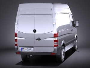 Mercedes-Benz Sprinter II Van Short High vray Modelo 3D