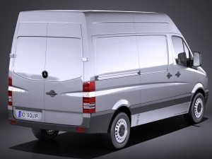 Mercedes-Benz Sprinter II Van Short High vray Modelo 3D