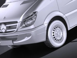 Mercedes-Benz Sprinter II Van Short High vray 3D Model