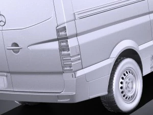 Mercedes-Benz Sprinter II Van Short High vray 3D Model
