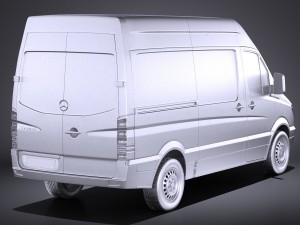 Mercedes-Benz Sprinter II Van Short High vray Modelo 3D